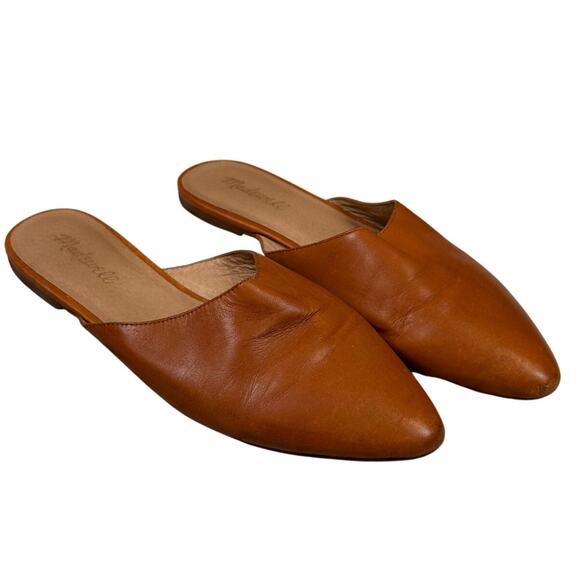 Madewell Shoes - Madewell Camel Leather Remi Flats Mules Slides 9.5 l Brown Tan English Saddle